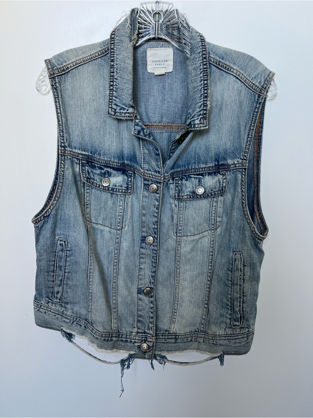 Vintage American Eagle denim distressed women’s vest size XL